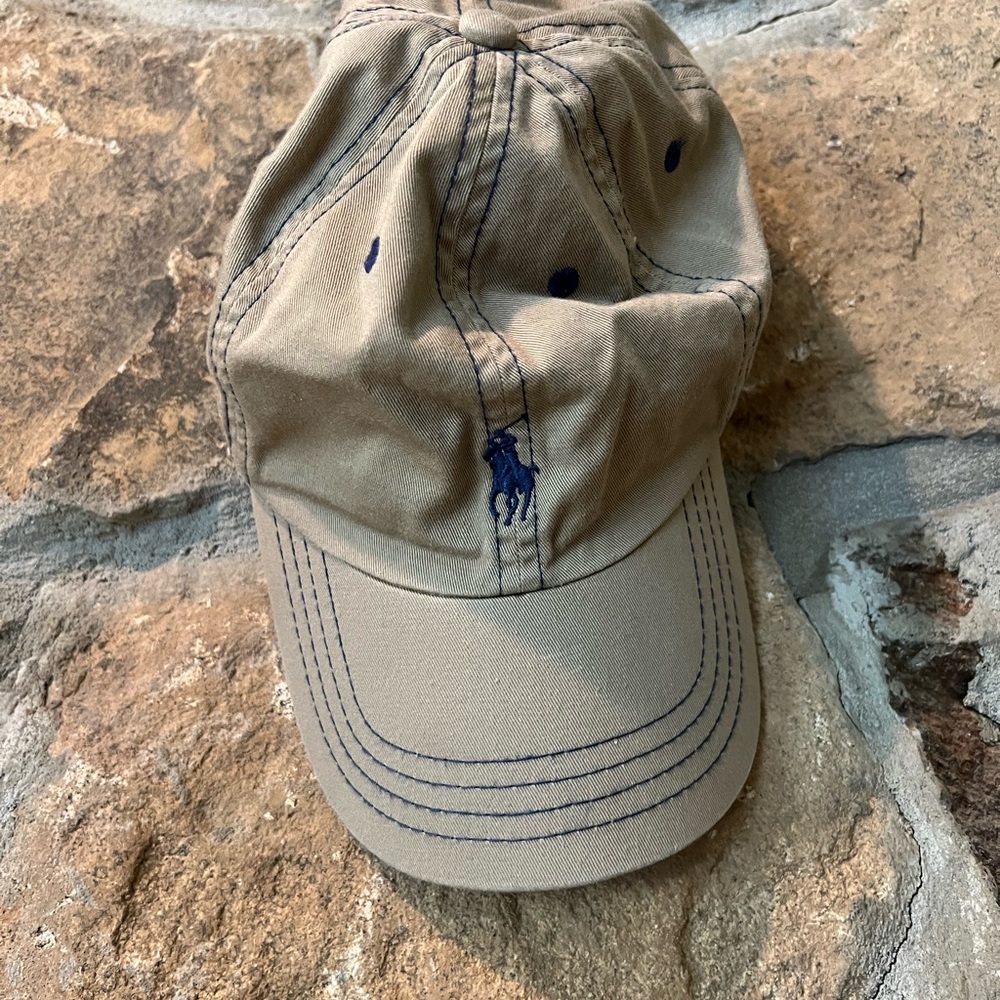 Ralph Lauren Tan Cap with Navy Accents